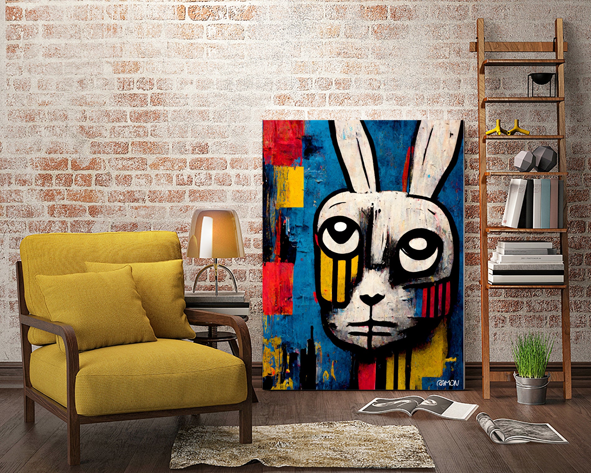 Zabbity the Rabiit by Ramon Souza on GIANT ART - blue digital painting