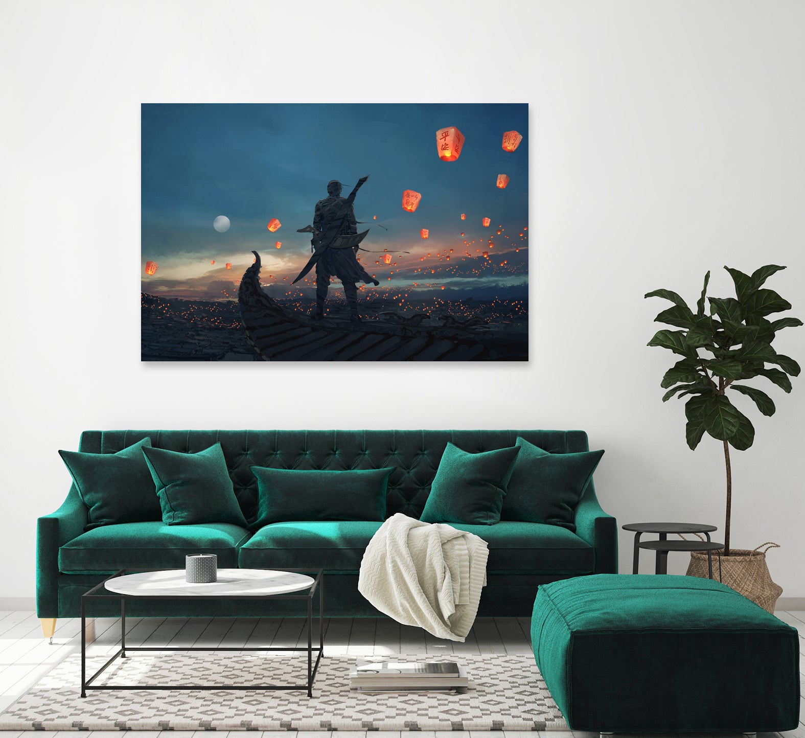 Sky Lanterns by Ling Wang on GIANT ART - blue digital painting