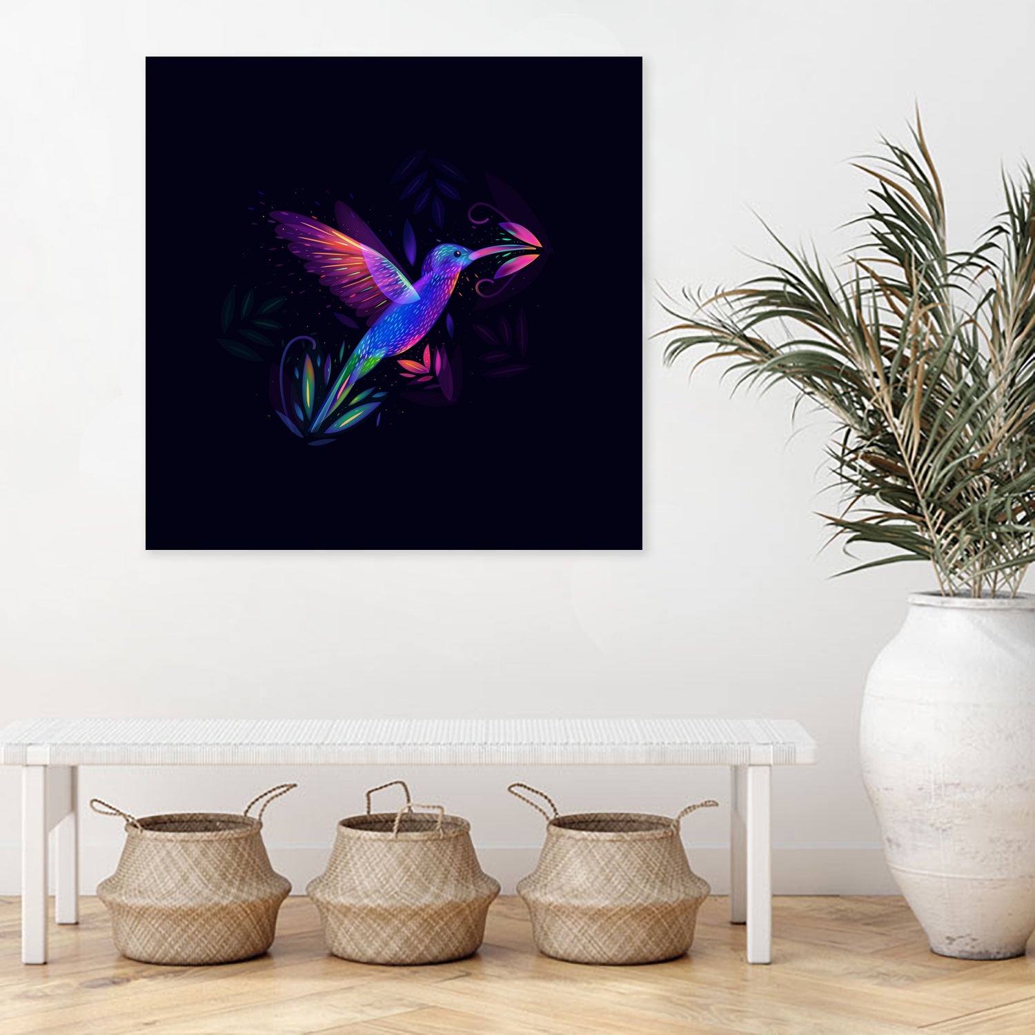 Colibri's world by Ilya Shapko on GIANT ART - blue mixed media