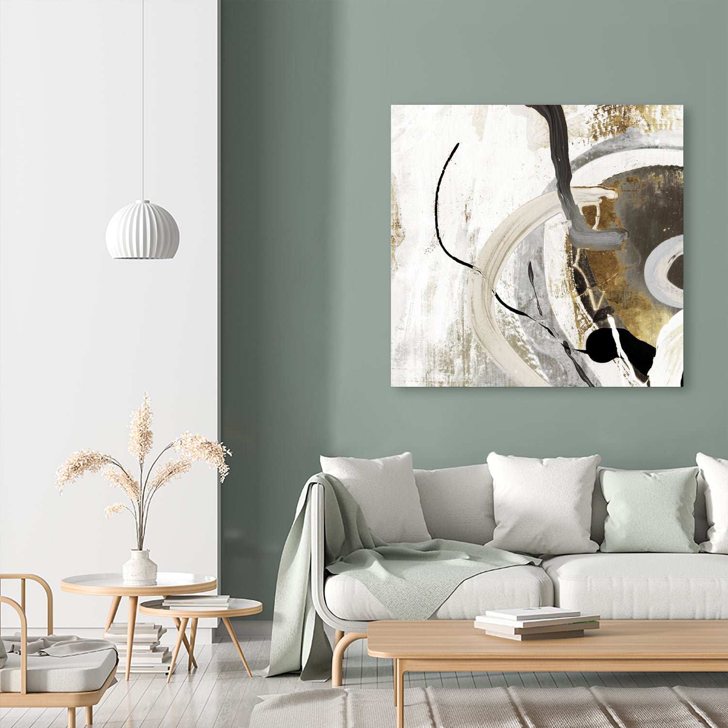 Teal - Tangled II Teal version by Pi Studio on GIANT ART - yellow mixed media