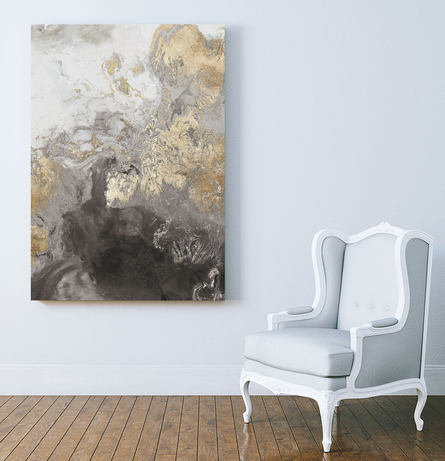 Ocean Splash II Grey Version by Pi Studio on GIANT ART - yellow mixed media