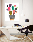 Happy Cactus by Elisabeth Fredriksson on GIANT ART - pink mixed media
