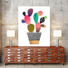Happy Cactus by Elisabeth Fredriksson on GIANT ART - pink mixed media