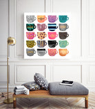 Pretty Coffee Cups by Elisabeth Fredriksson on GIANT ART - pink mixed media