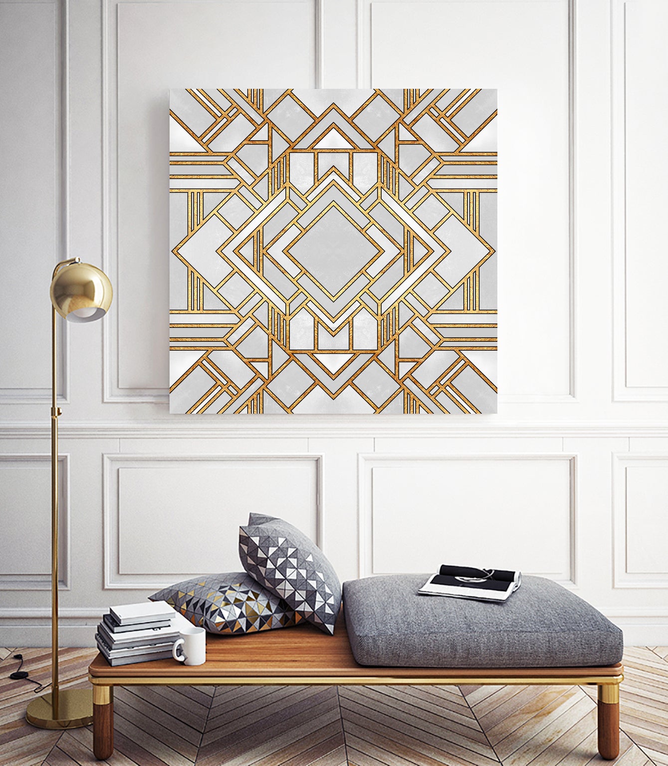 Art Deco 1 by Elisabeth Fredriksson on GIANT ART - white mixed media