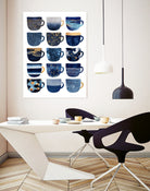 Pretty Blue Coffee Cups by Elisabeth Fredriksson on GIANT ART - blue digital painting