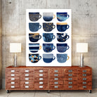 Pretty Blue Coffee Cups by Elisabeth Fredriksson on GIANT ART - blue digital painting