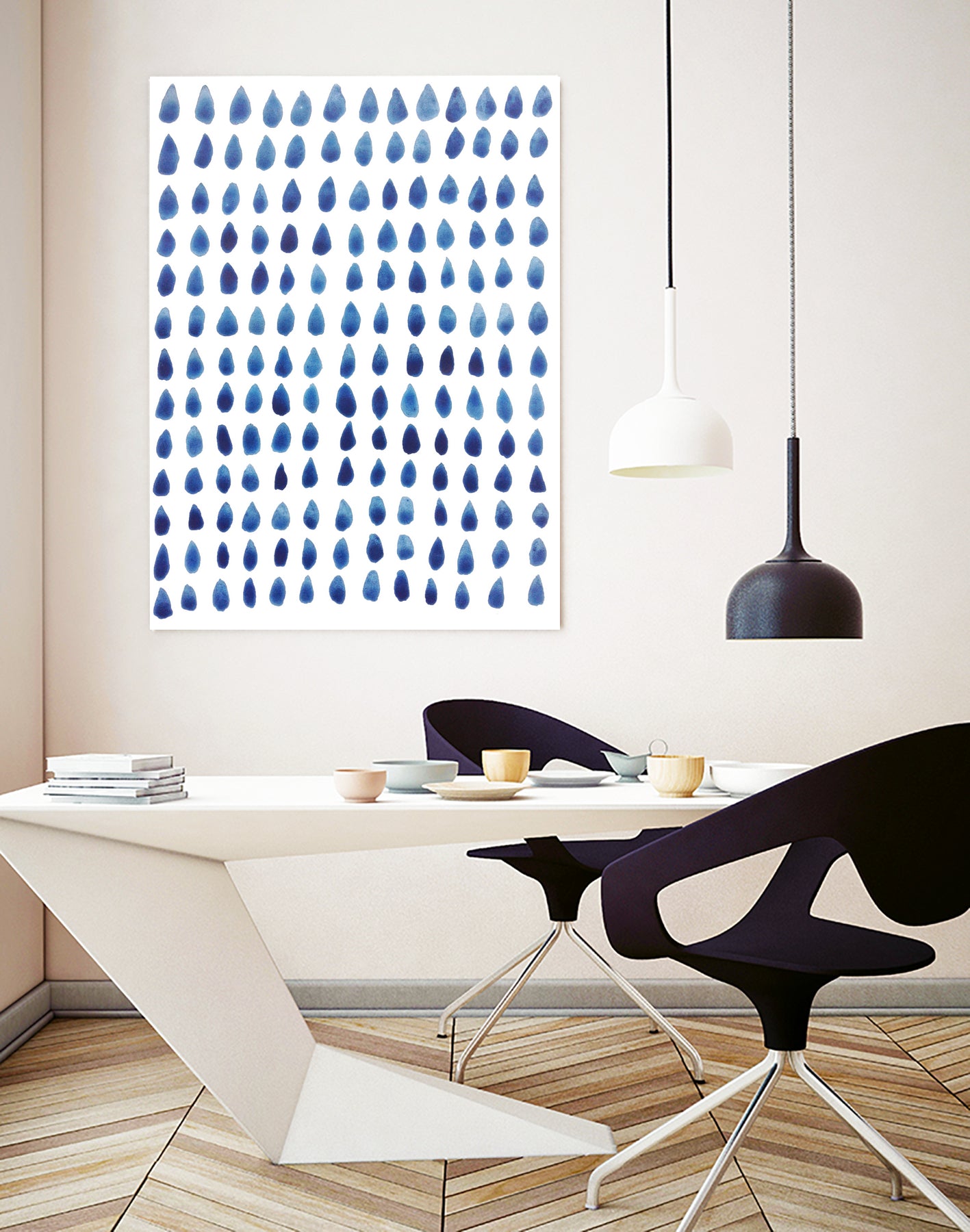 RAINDROPS by austeja platukyte on GIANT ART - blue digital painting