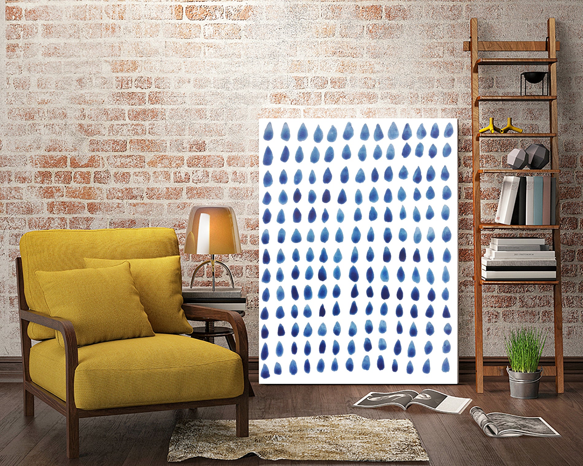 RAINDROPS by austeja platukyte on GIANT ART - blue digital painting