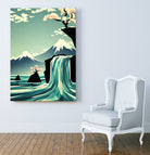 waterfall blossom dream by Sjoerd Piepenbrink on GIANT ART - blue vector illustration