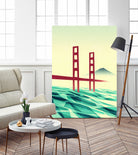 Misty day at The Golden Gate by Sjoerd Piepenbrink on GIANT ART - red vector illustration