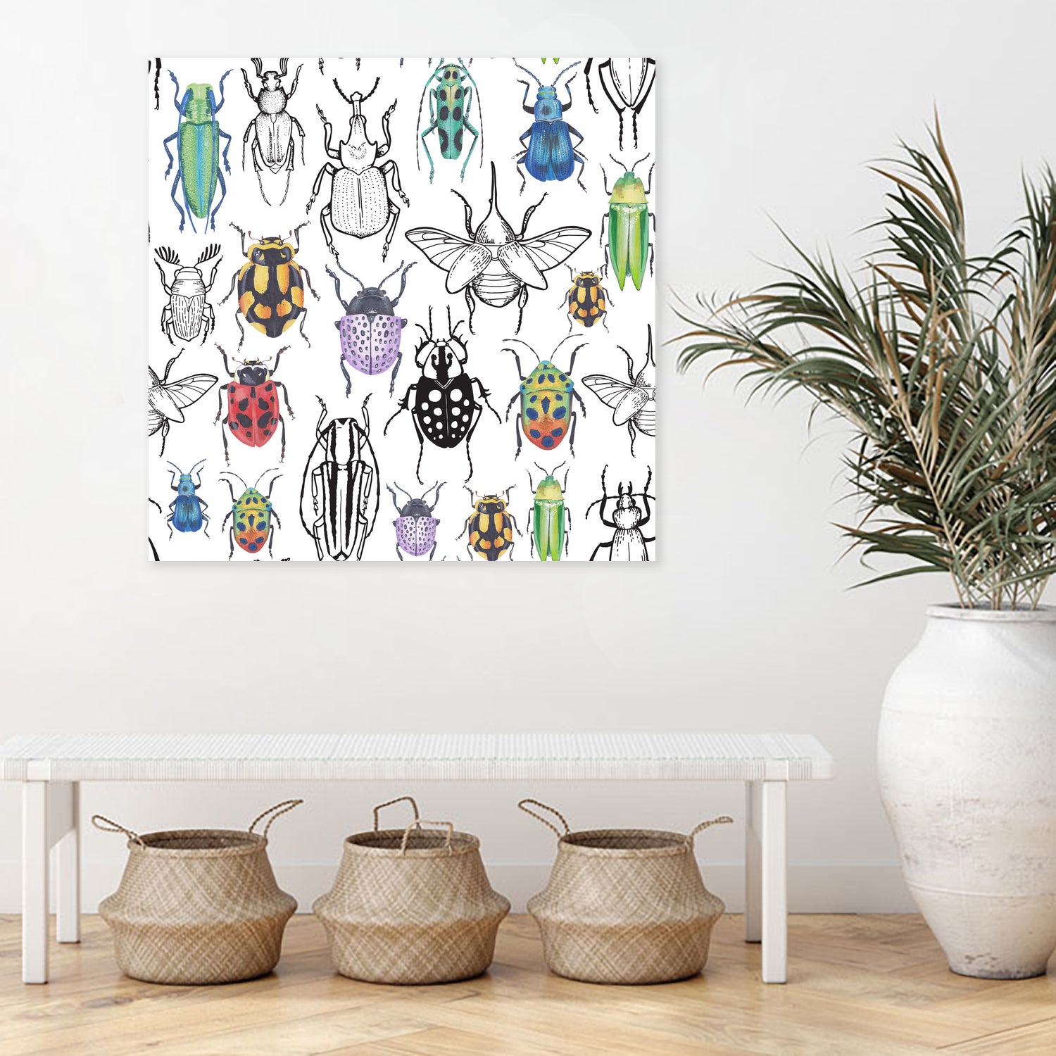 Colorful bugs by Maria Bakueva on GIANT ART - white mixed media