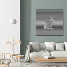 Rabbit on Stripes by Georgi Zhelyazkov on GIANT ART - black digital drawing