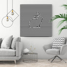 Rabbit on Stripes by Georgi Zhelyazkov on GIANT ART - black digital drawing