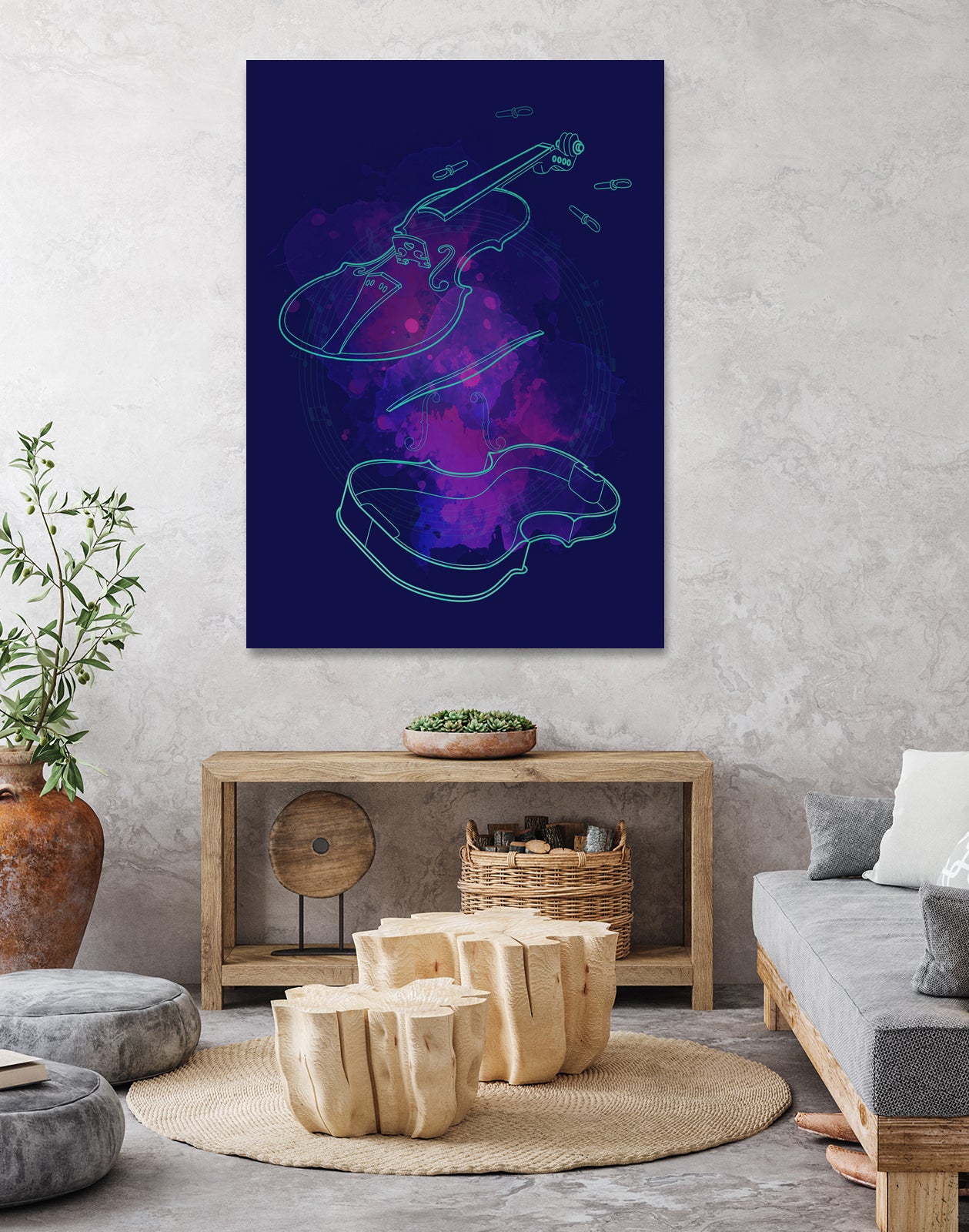 Violin Lines by Leandro Jorge on GIANT ART - fuchsia digital painting