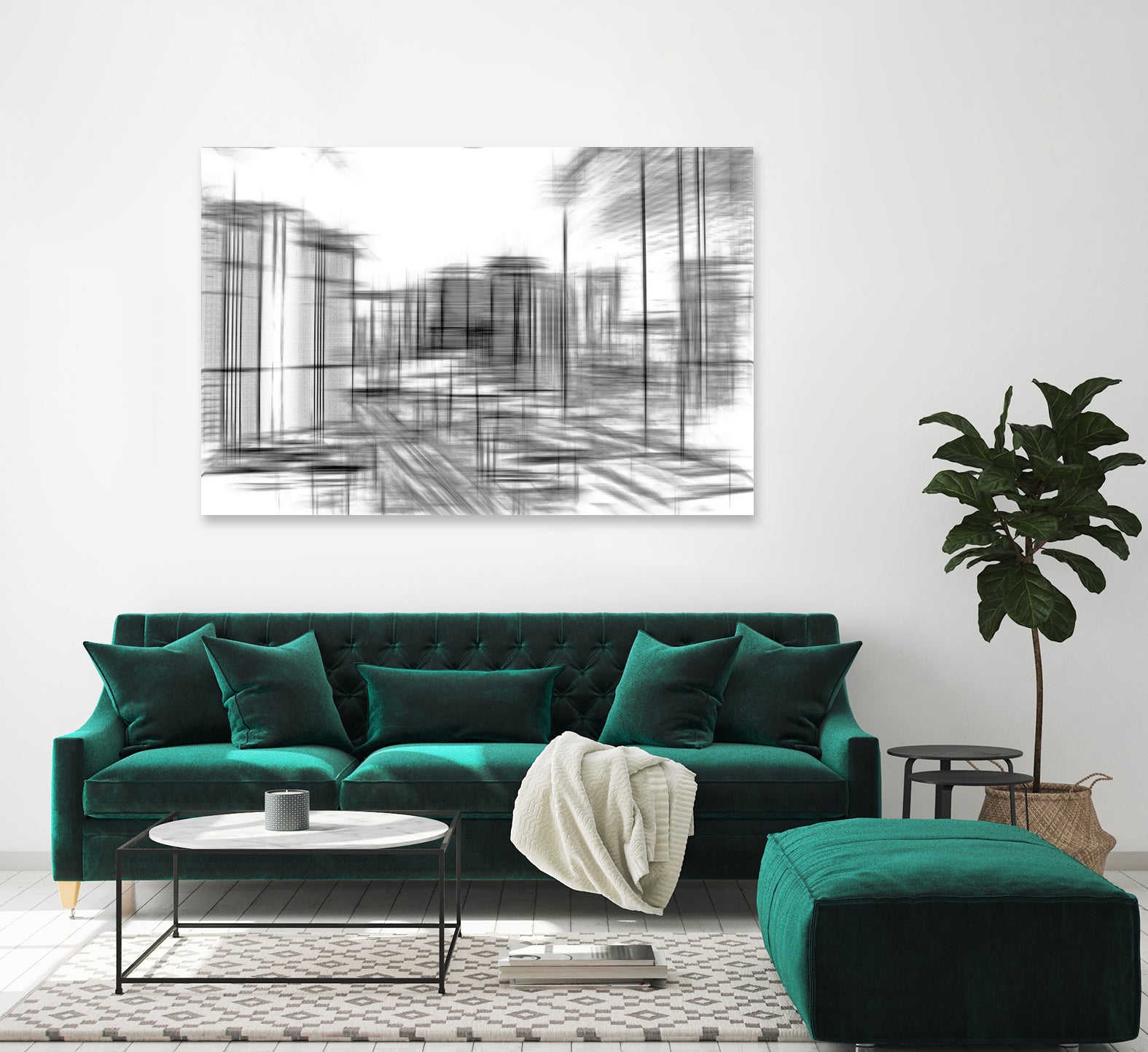 pencil drawing buildings in the city in black and white by sutee monchitnukul on GIANT ART - gray digital drawing
