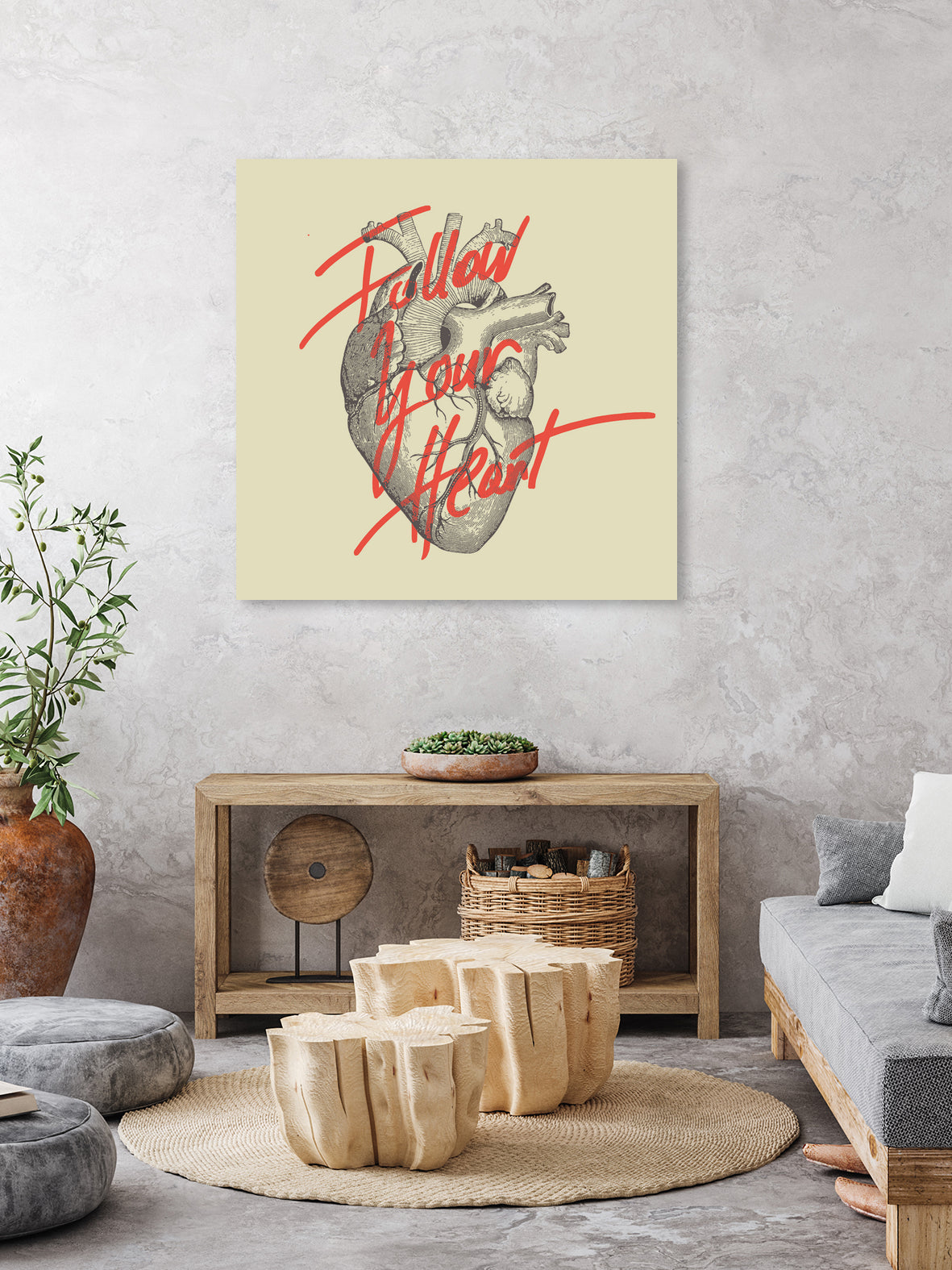 Follow Your Heart by Magdalena Mikos on GIANT ART - white typography