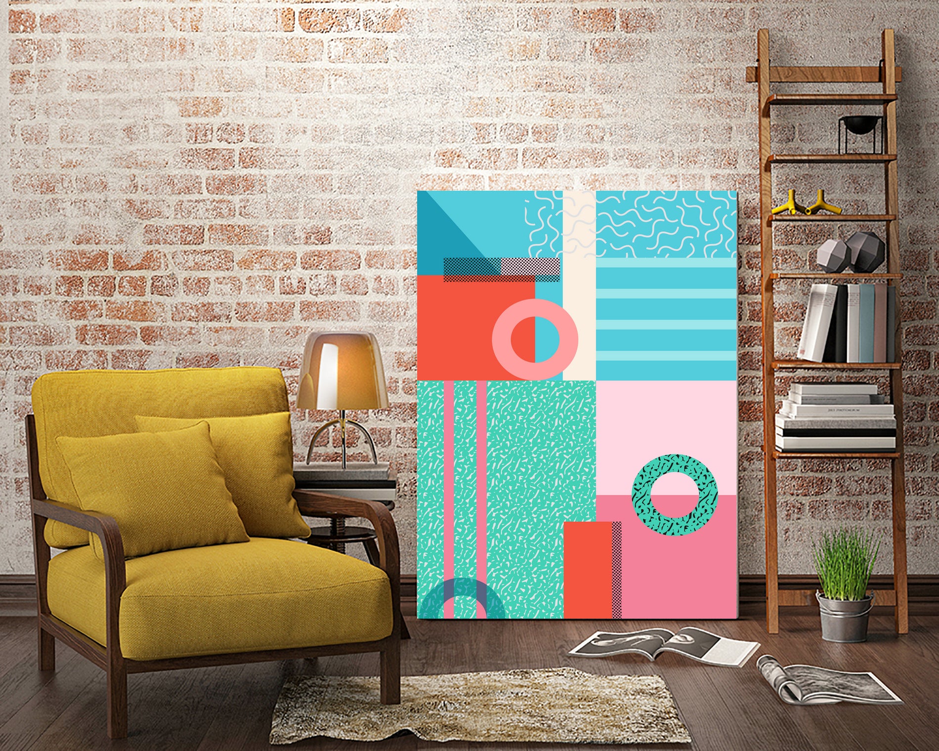 Memphis Lido by Kristen Lockley on GIANT ART - green digital drawing