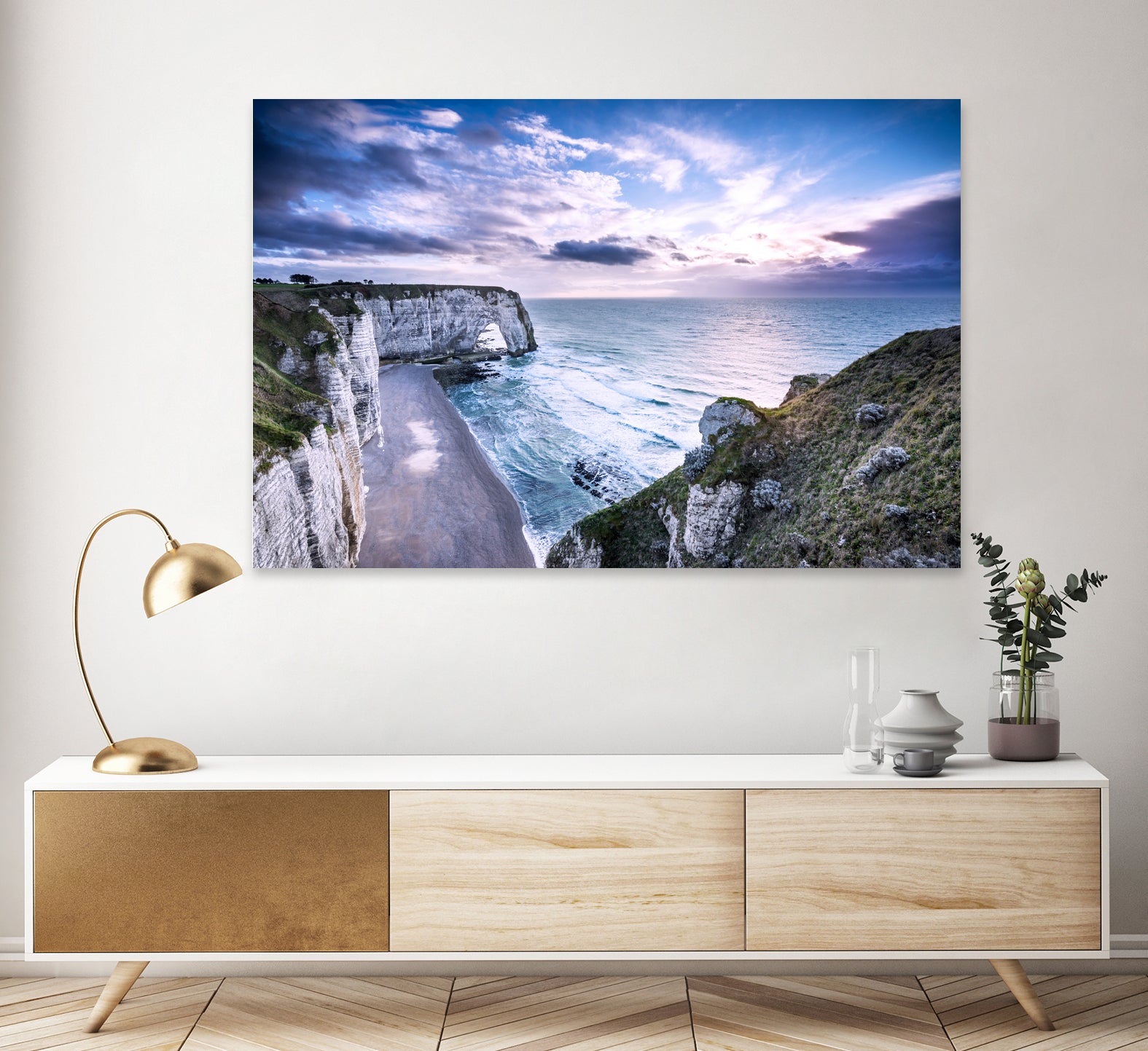Natural Rock Arch -  Normandy, France by Petra Lang on GIANT ART - blue photo illustration