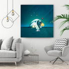 Astronaut Billards by Romina Lutz on GIANT ART - green digital painting