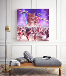 cat invader from space galaxy marsians by Damian Augustyniak on GIANT ART - white photo manipulation