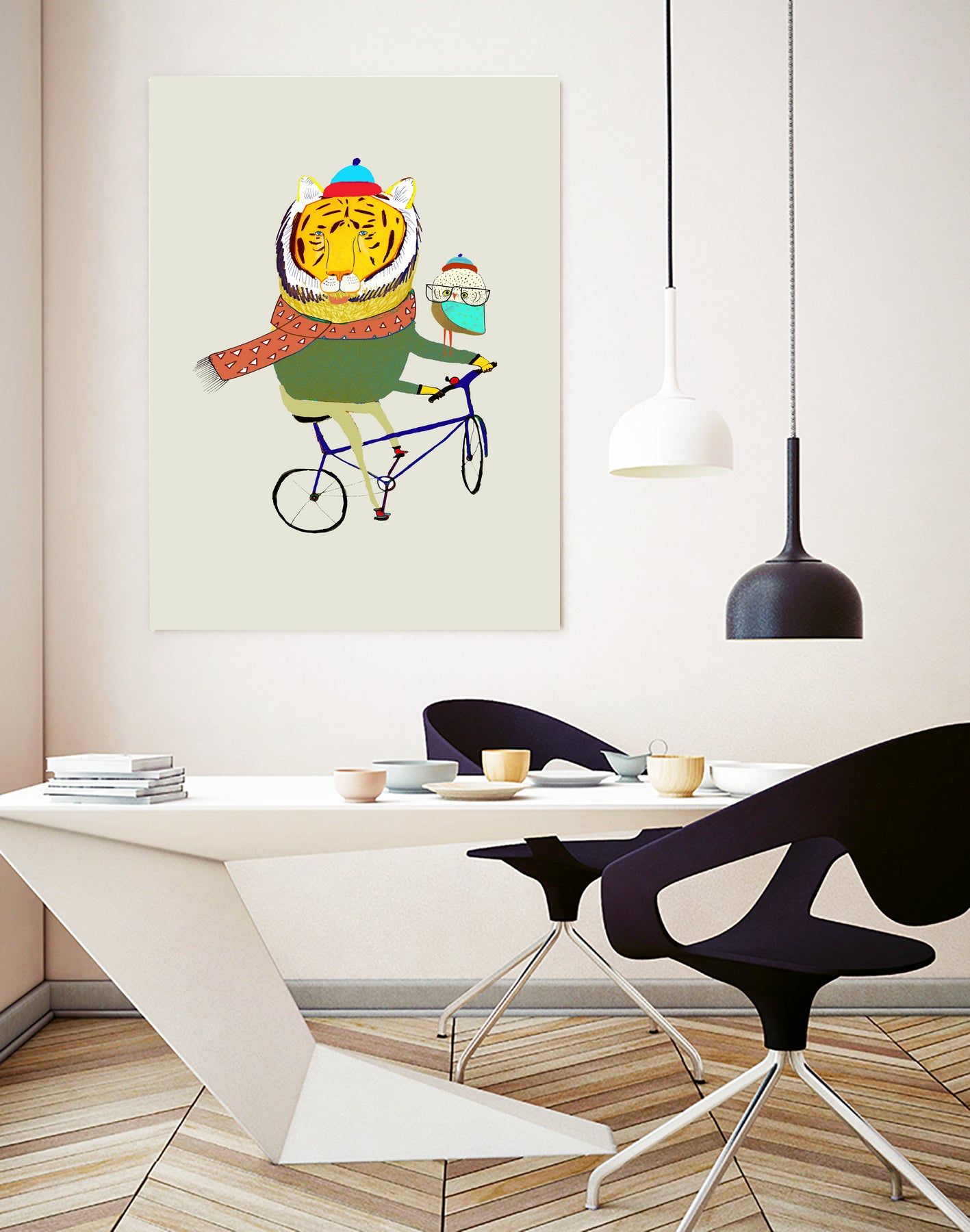 Tiger & Owl Bike by Ashley Percival on GIANT ART - digital drawing