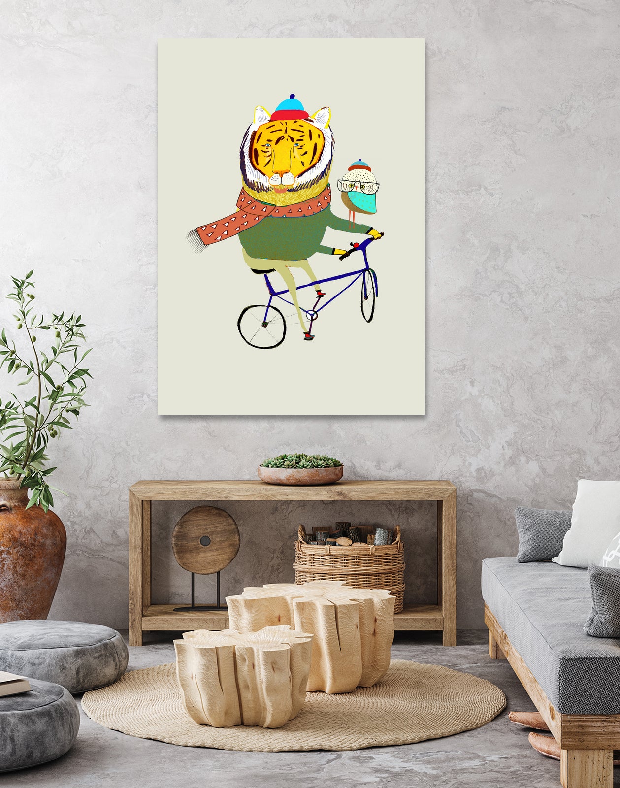 Tiger & Owl Bike by Ashley Percival on GIANT ART - digital drawing