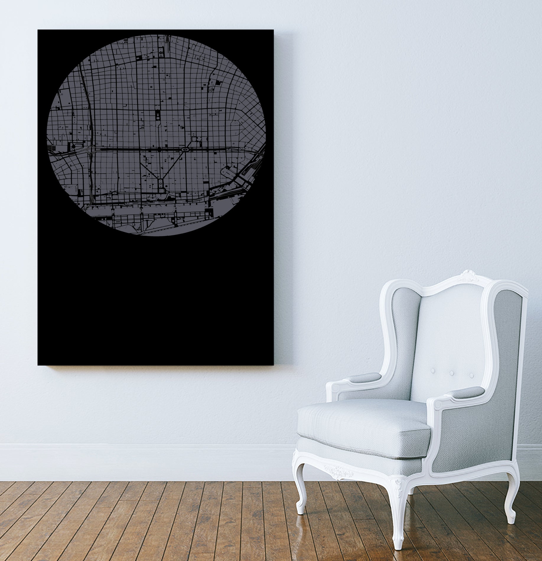 Buenos Aires map engraving by Javier Ruiz on GIANT ART - gray digital drawing