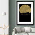 San Francisco city map gold by Javier Ruiz on GIANT ART - brown digital drawing