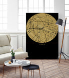 Paris city map gold by Javier Ruiz on GIANT ART - brown digital drawing