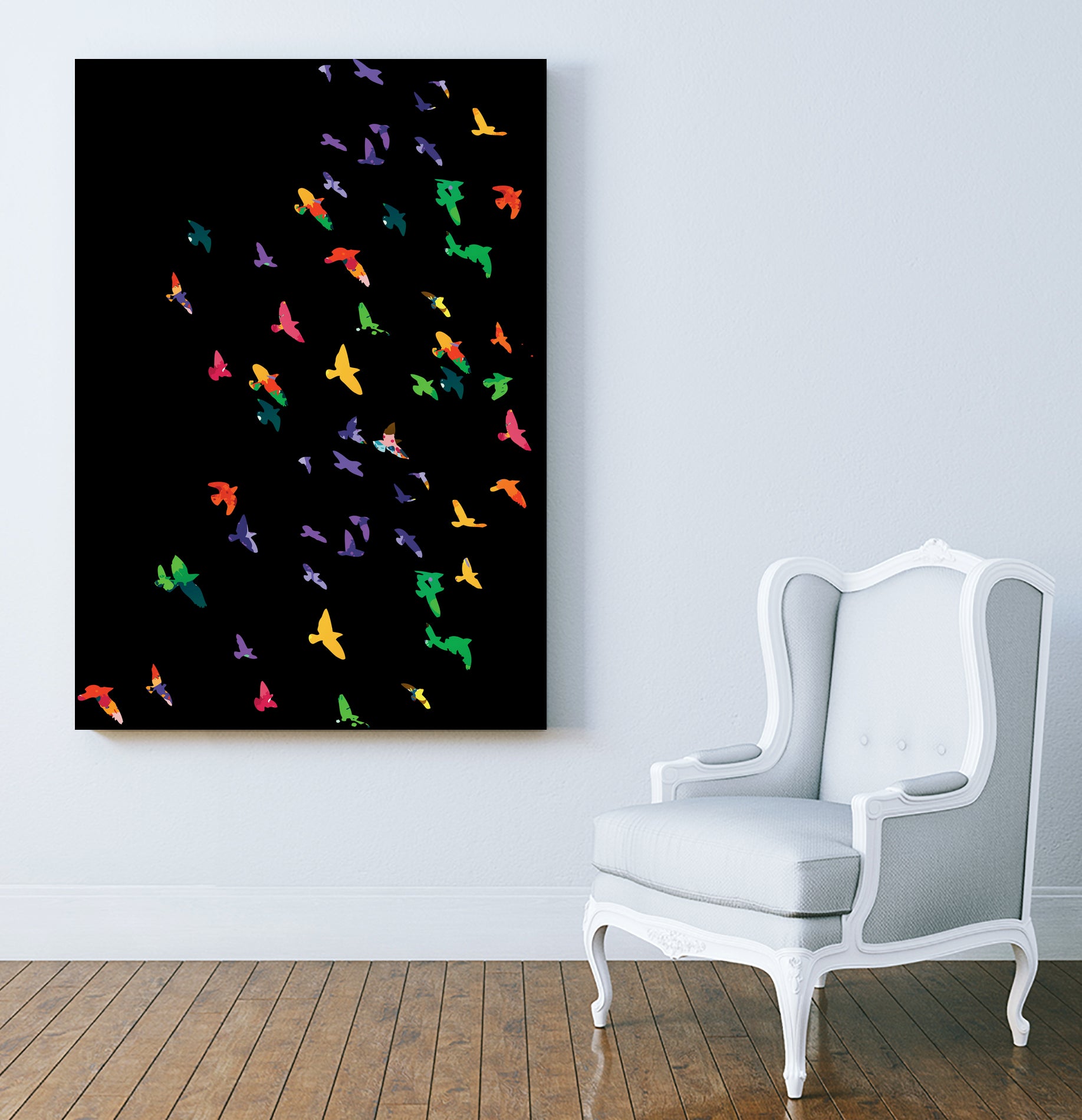 Colorful Flying birds by Cindy Shim on GIANT ART - green vector illustration