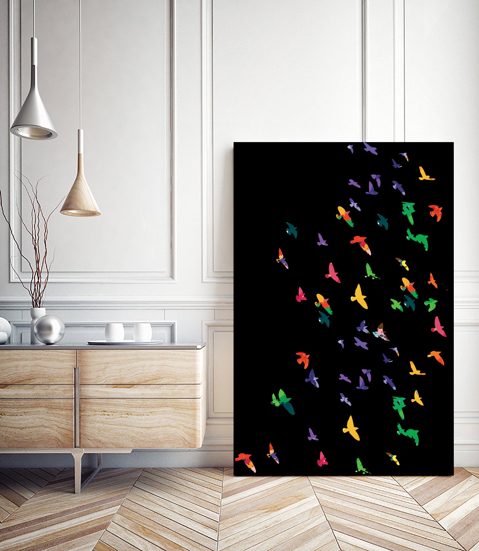 Colorful Flying birds by Cindy Shim on GIANT ART - green vector illustration