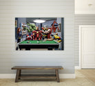 Afterhours: Marvel Superheroes Relax Playing Pool by Dan Avenell on GIANT ART - green digital painting