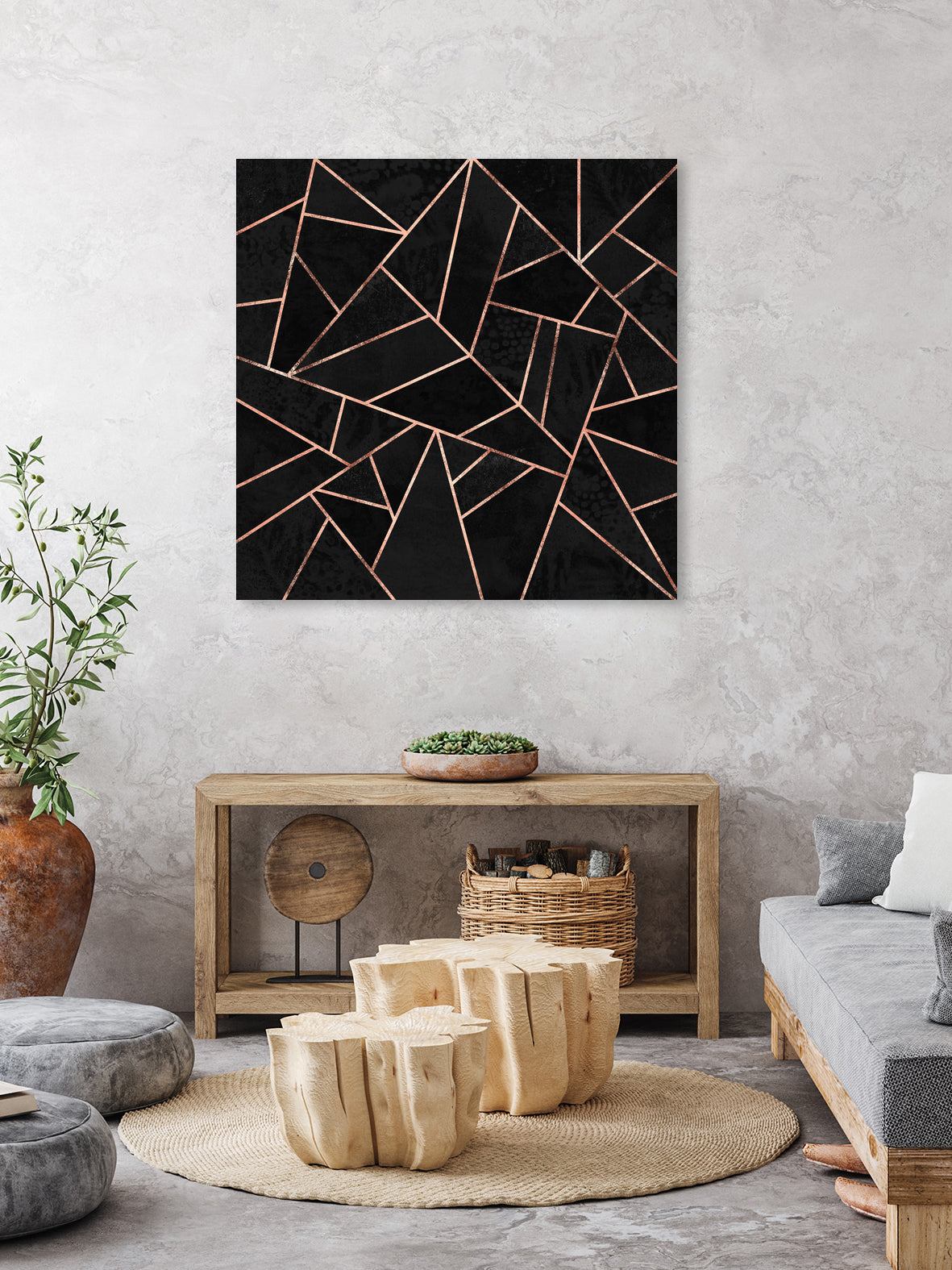 Velvet Black & Rose Gold by Elisabeth Fredriksson on GIANT ART - black digital painting