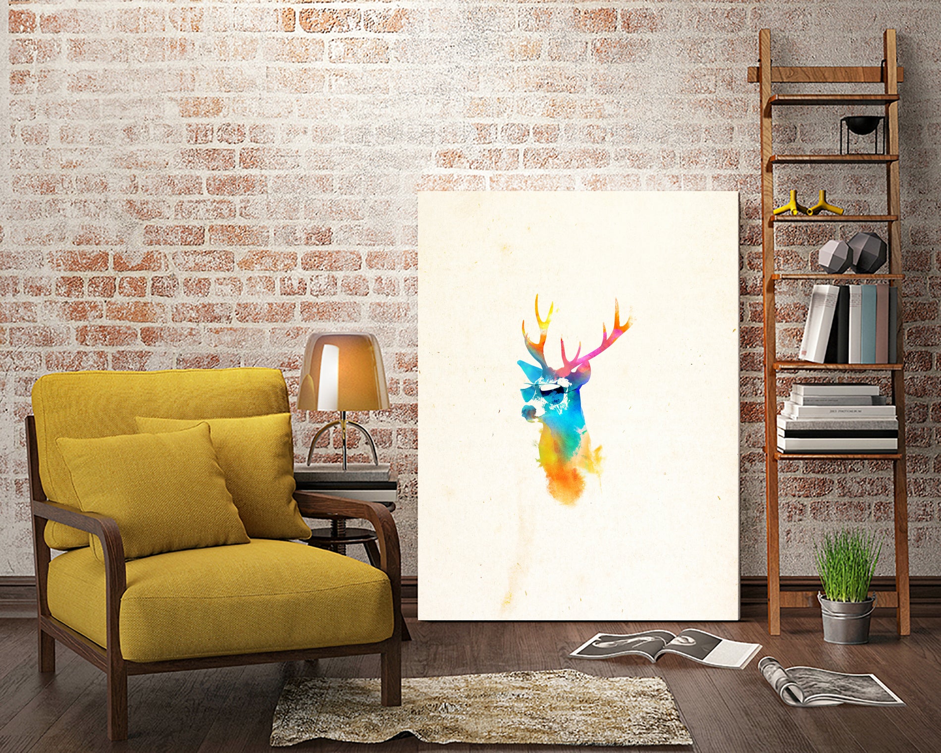 Sunny Stag by Robert Farkas on GIANT ART - orange digital painting
