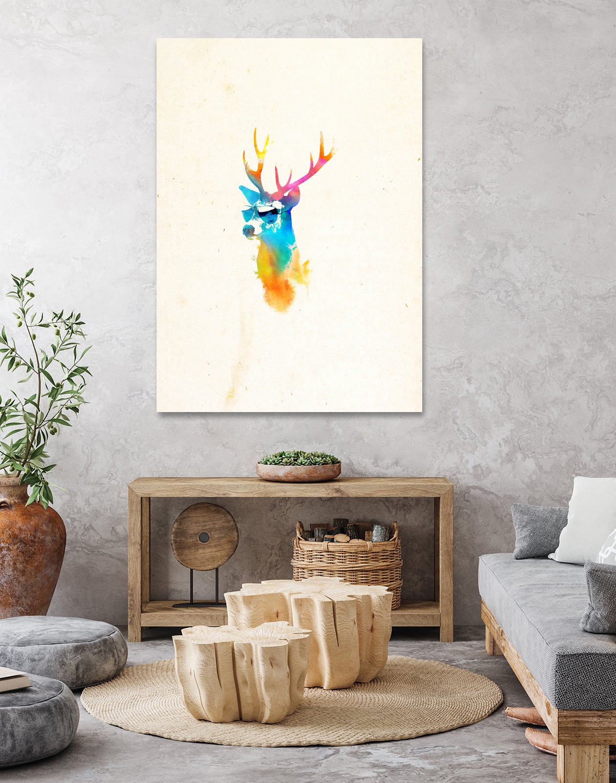 Sunny Stag by Robert Farkas on GIANT ART - orange digital painting