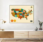 United States Map by Jazzberry Blue on GIANT ART - white vector illustration
