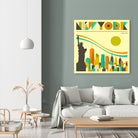 New York Skyline by Jazzberry Blue on GIANT ART - orange vector illustration
