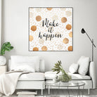 Make it happen - Gold Dots by Elisabeth Fredriksson on GIANT ART - yellow digital painting
