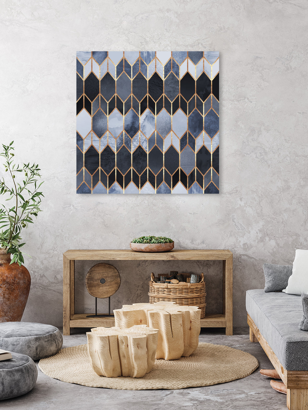 Stained Glass 4 by Elisabeth Fredriksson on GIANT ART - blue digital painting