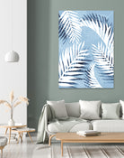 Tropical bliss - chambray blue by Gale Switzer on GIANT ART - blue digital drawing