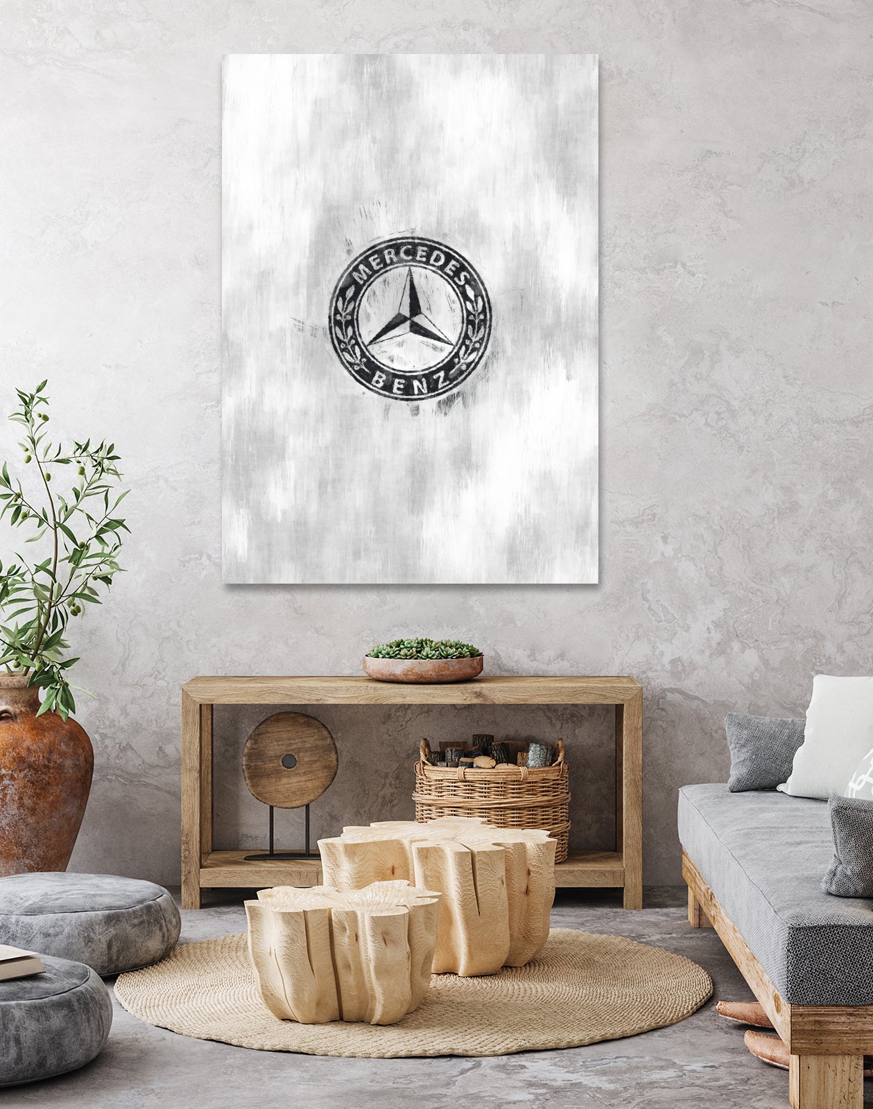 Mercedes-Benz logo sketch by Jurijs Permanickis on GIANT ART - gray digital painting