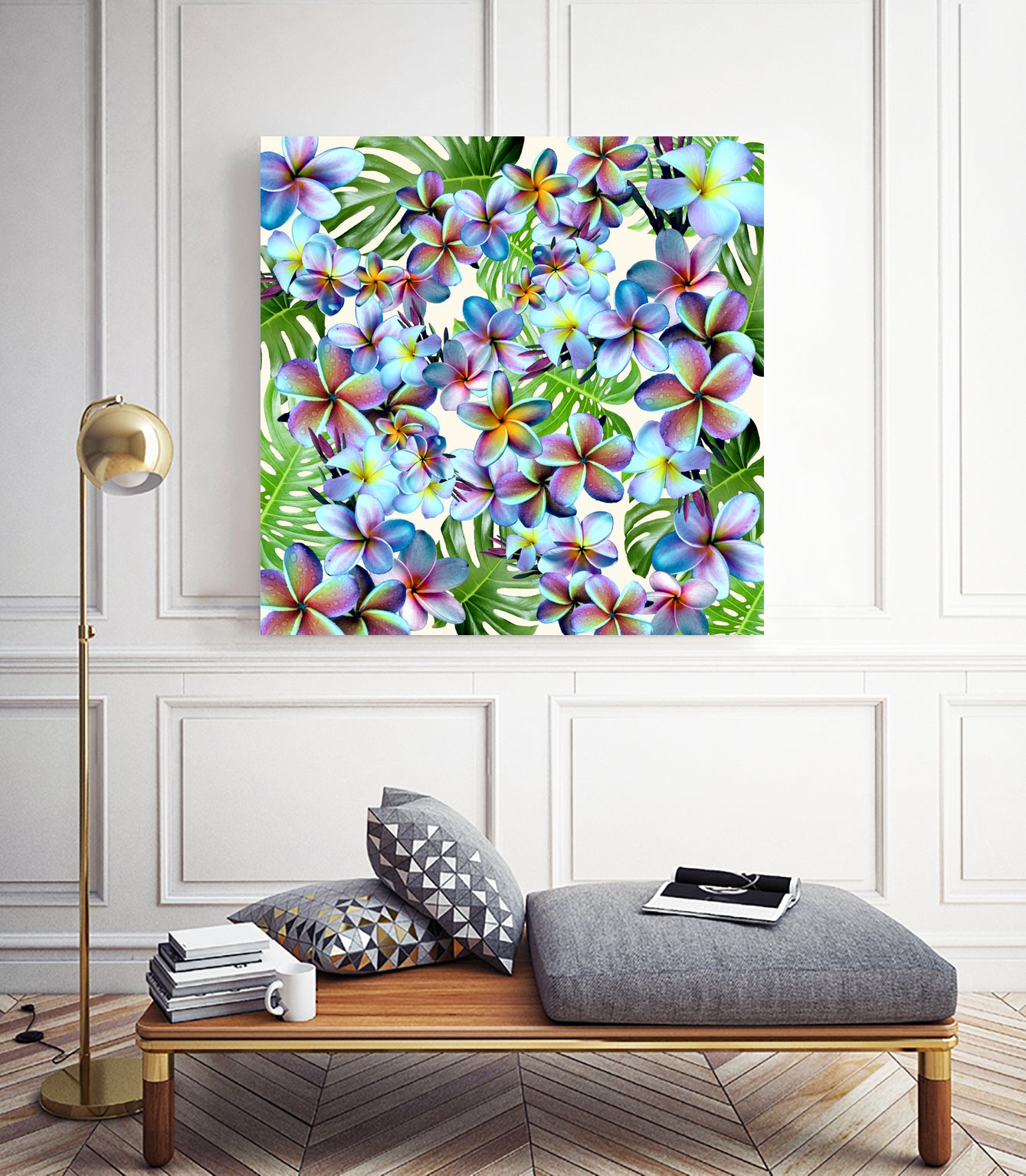 Rainbow Plumeria Pattern by Sondra Kay Neiman on GIANT ART - fuchsia photo manipulation