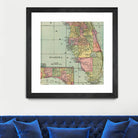 Vintage Map of Florida (1909) by Adam Shaw on GIANT ART - white photo illustration