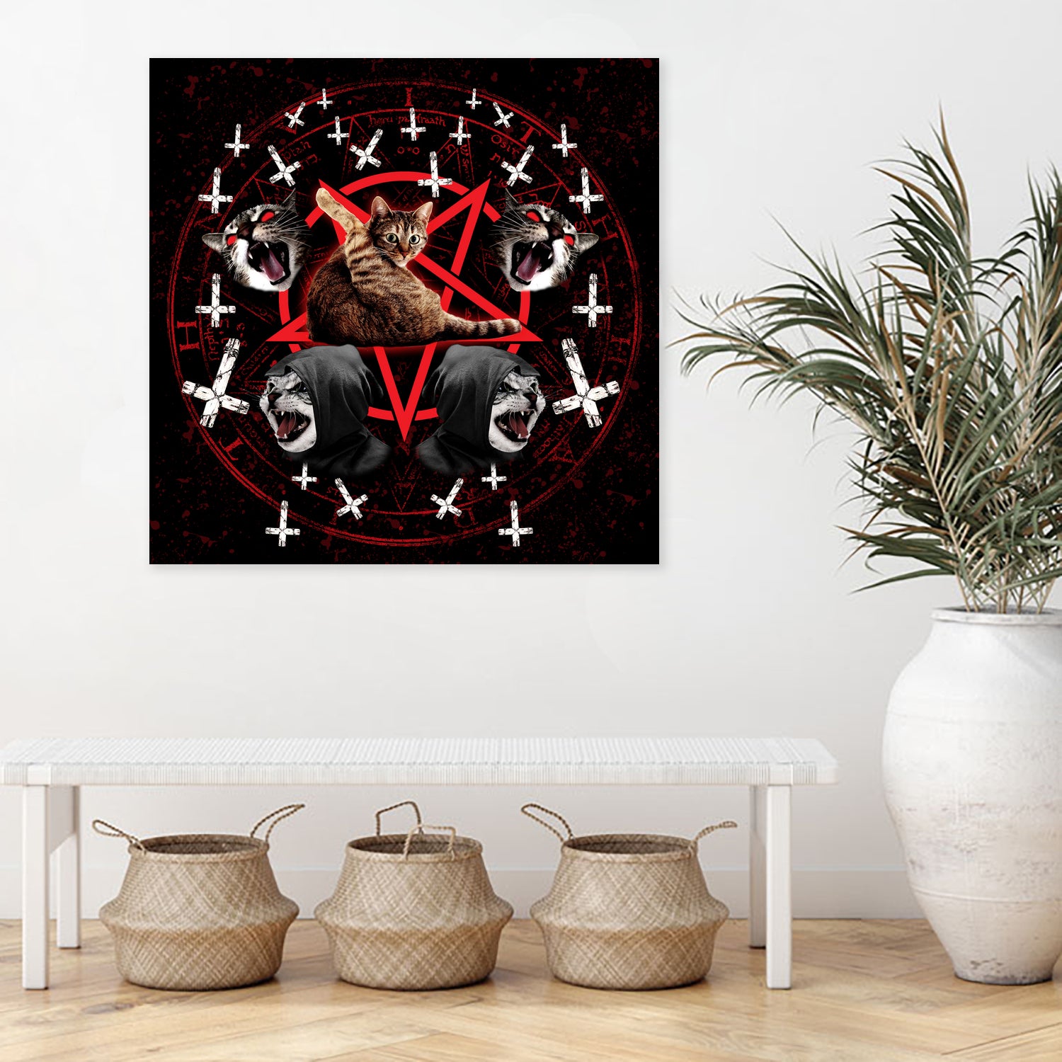 satanic cat pentagram death black metal band exorcist by Damian Augustyniak on GIANT ART - black photo manipulation