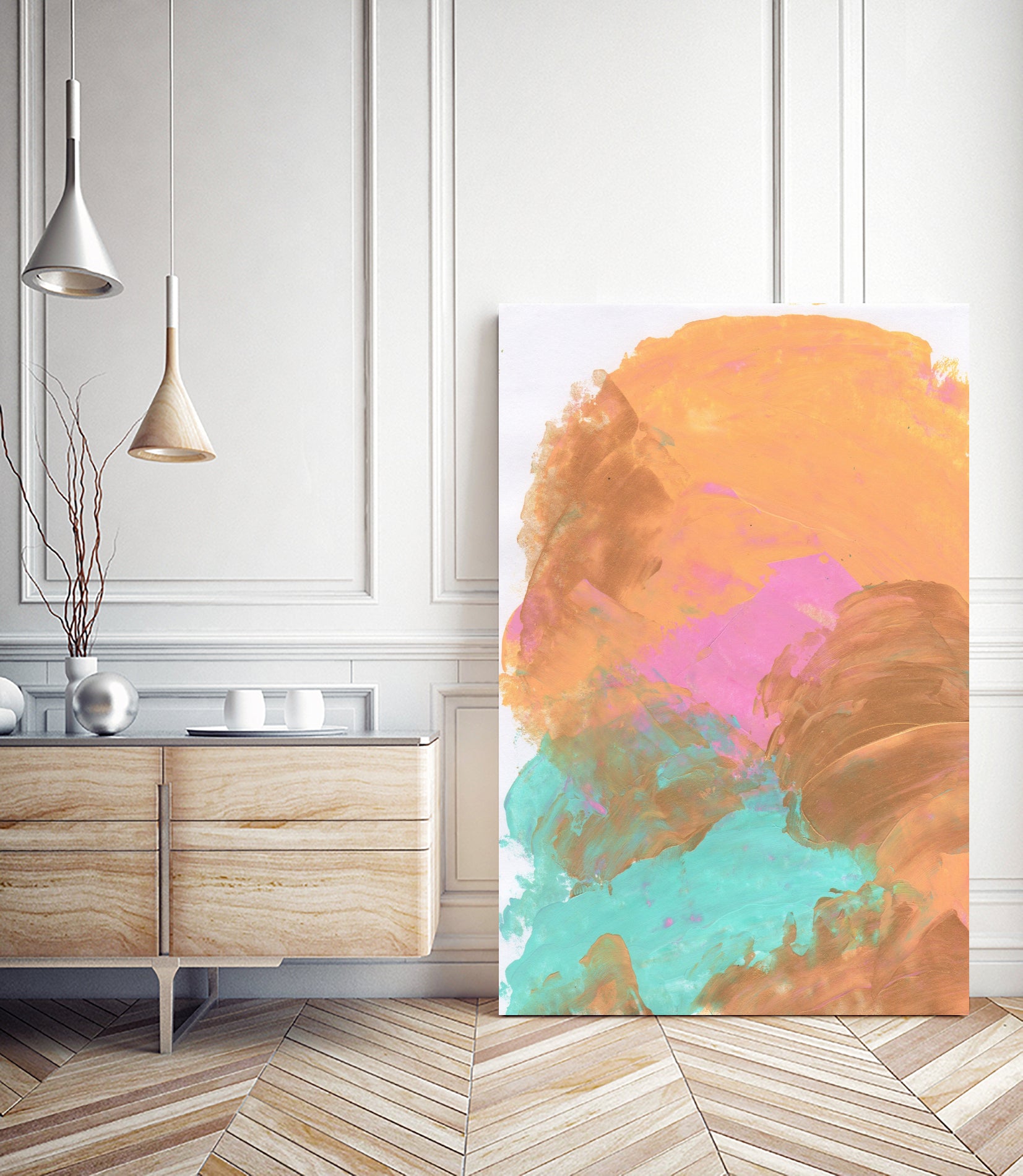 Abstract 842 by Cecilie Karoline on GIANT ART - pink mixed media