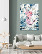 Jump by Stello Bonhomme on GIANT ART - blue mixed media