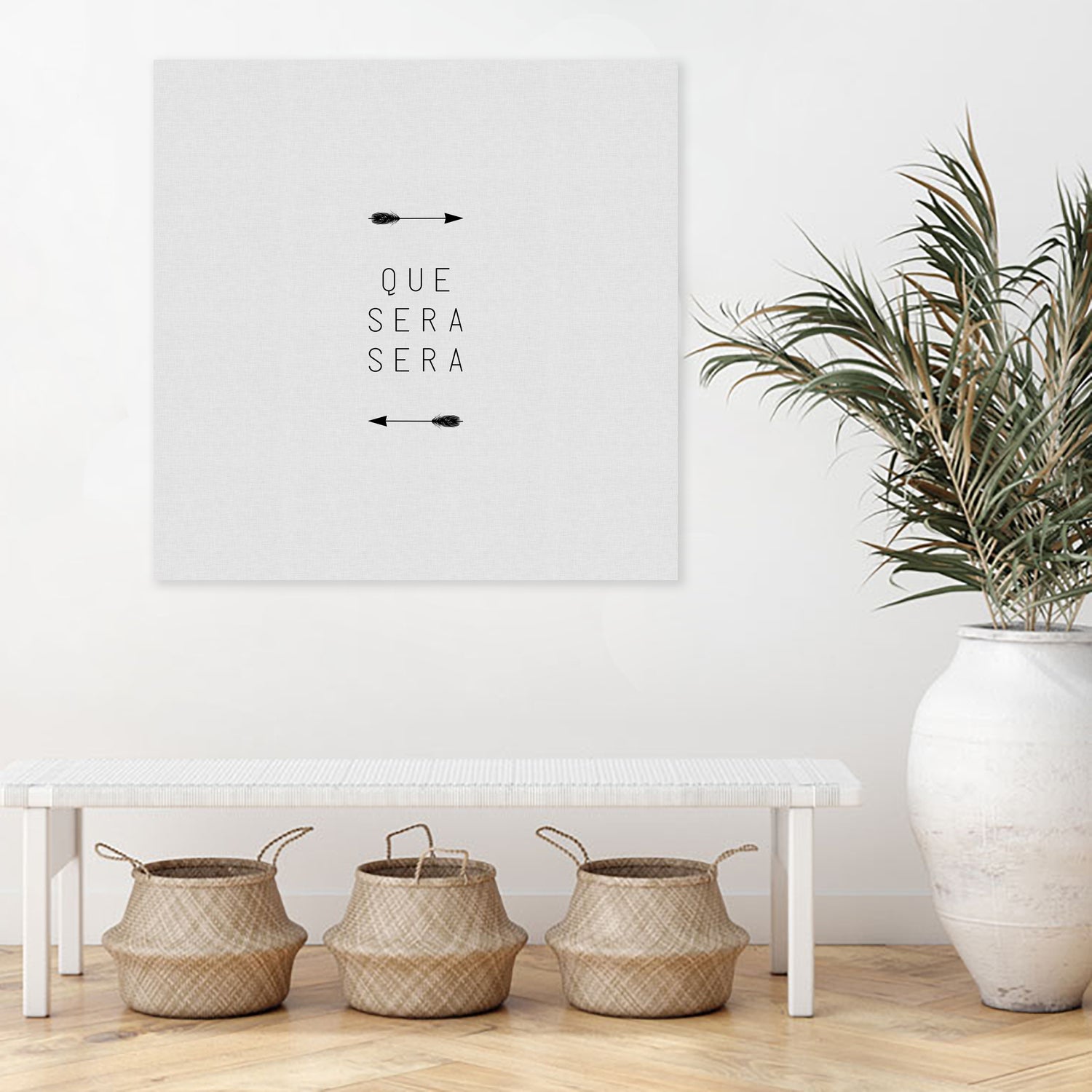 Que Sera Sera Arrow by Dana Shek on GIANT ART - white typography