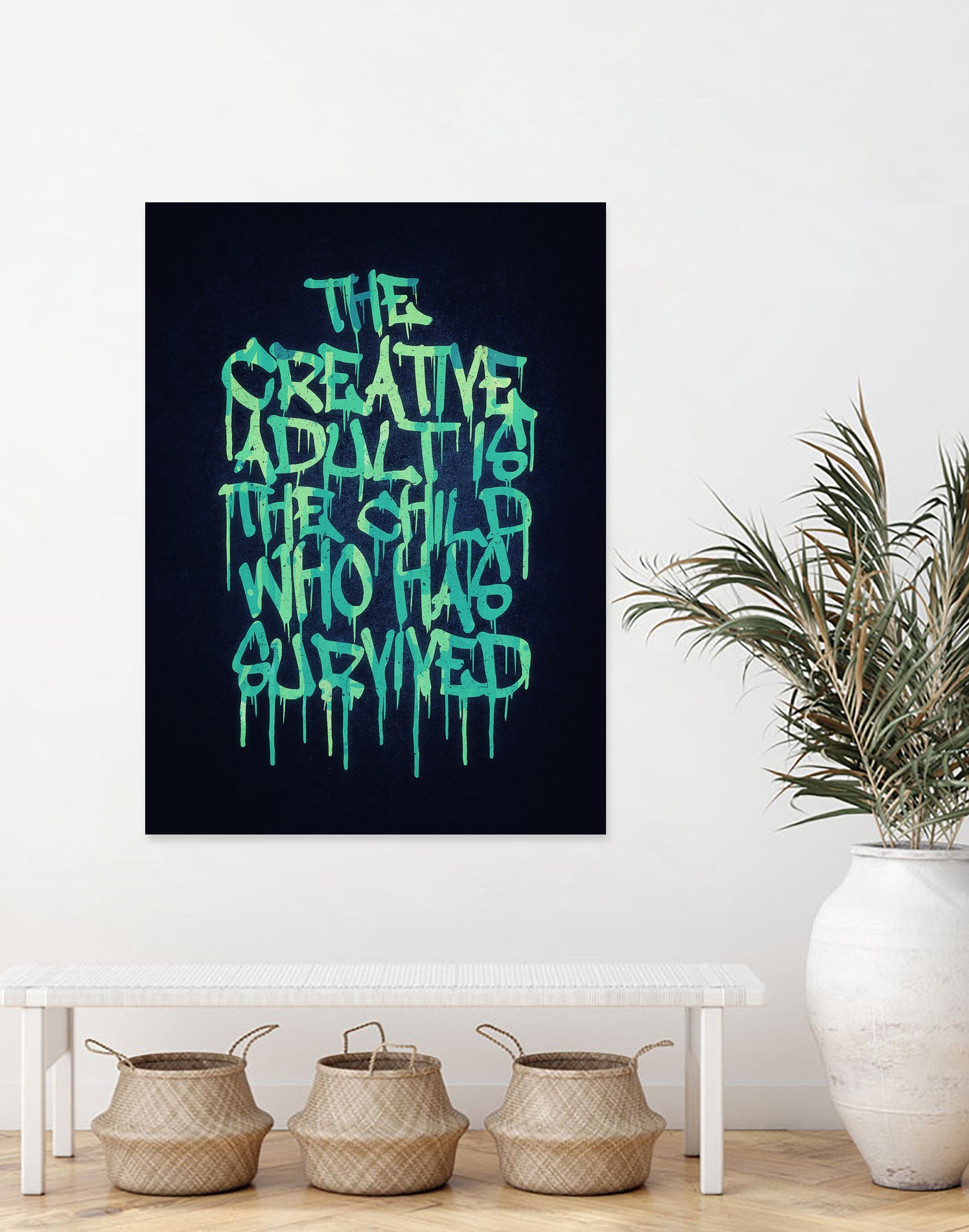 The Creative Adult is the Child Who Has Survived / Typo by Philipp Rietz on GIANT ART - green vector illustration