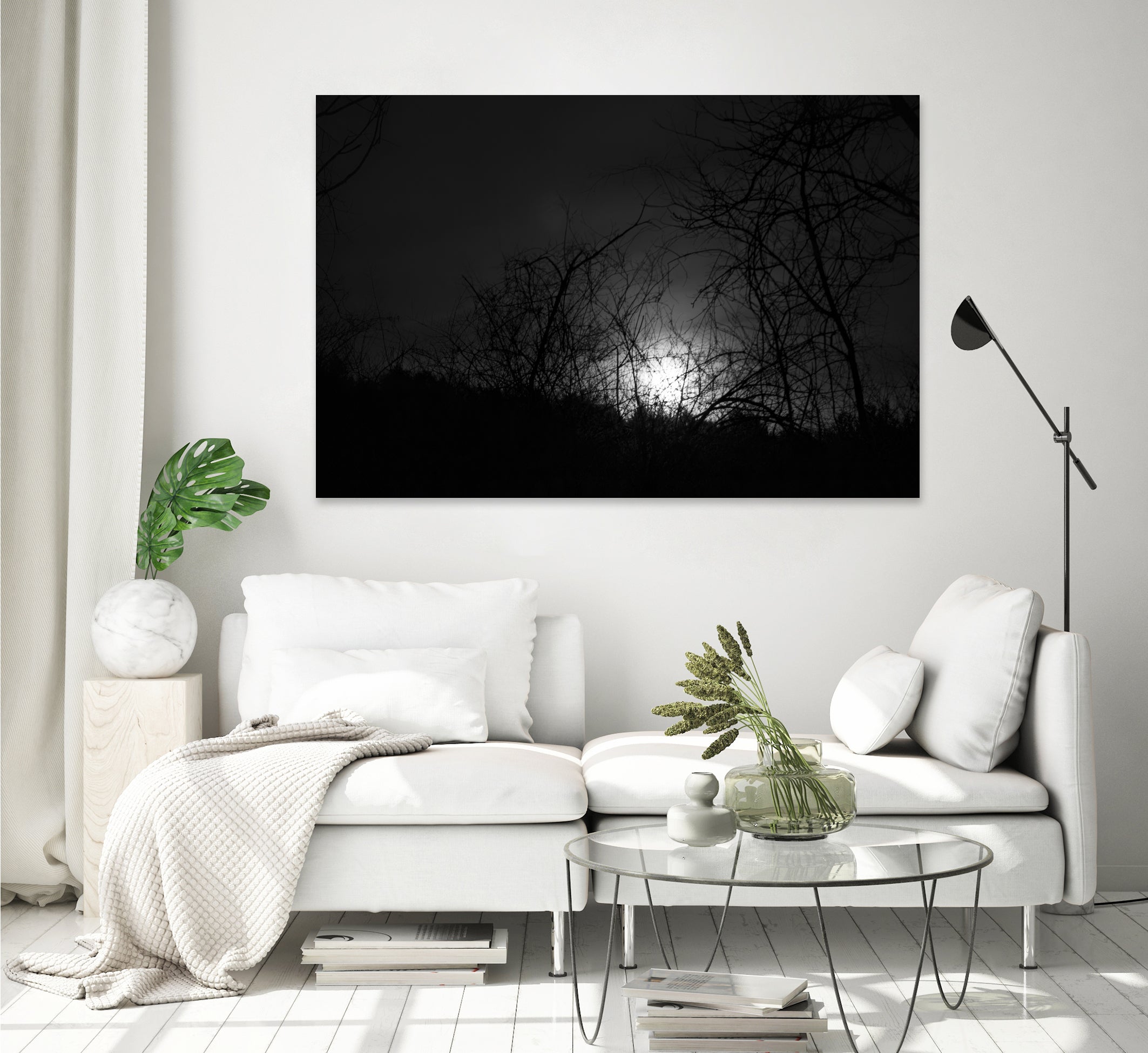 Moonrise through the clouds by William Cunning on GIANT ART - black processing/programming
